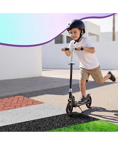 homfan 32.3x4.7x12 Kids Folding Scooter with Big Wheels, Adjustable Handlebar, Lightweight Aluminum Frame, for Outdoor Riding