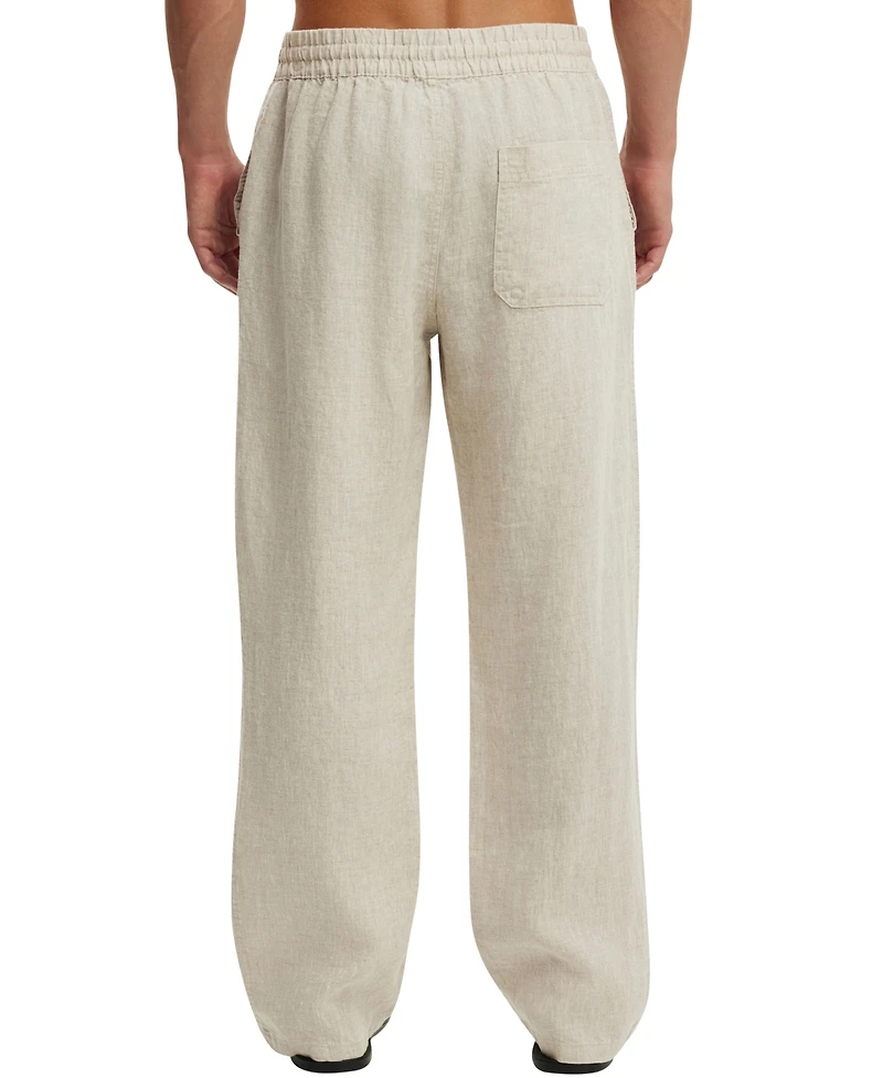 Cotton On Men's Baggy Worker Linen Relaxed-Fit Pants
