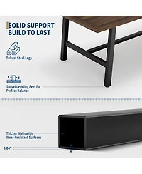 4-Person dining Set 70.87" large kitchen table with a sturdy metal frame + 4 genuine leather-upholstered chairs