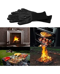 Cowin Bbq Gloves Heat Resistant Cooking for Barbecue Grilling Oven Baking Camping