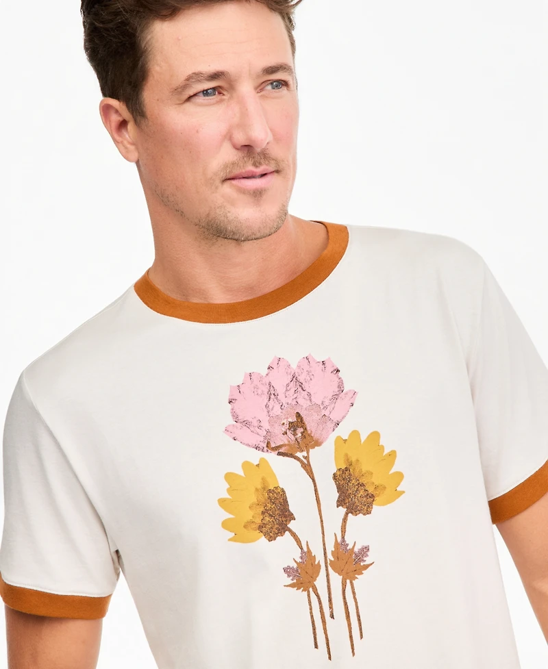 Sun + Stone Men's Short-Sleeve Floral Ringer Cotton T-Shirt, Macy's Exclusive