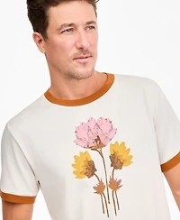 Sun + Stone Men's Short-Sleeve Floral Ringer Cotton T-Shirt, Macy's Exclusive