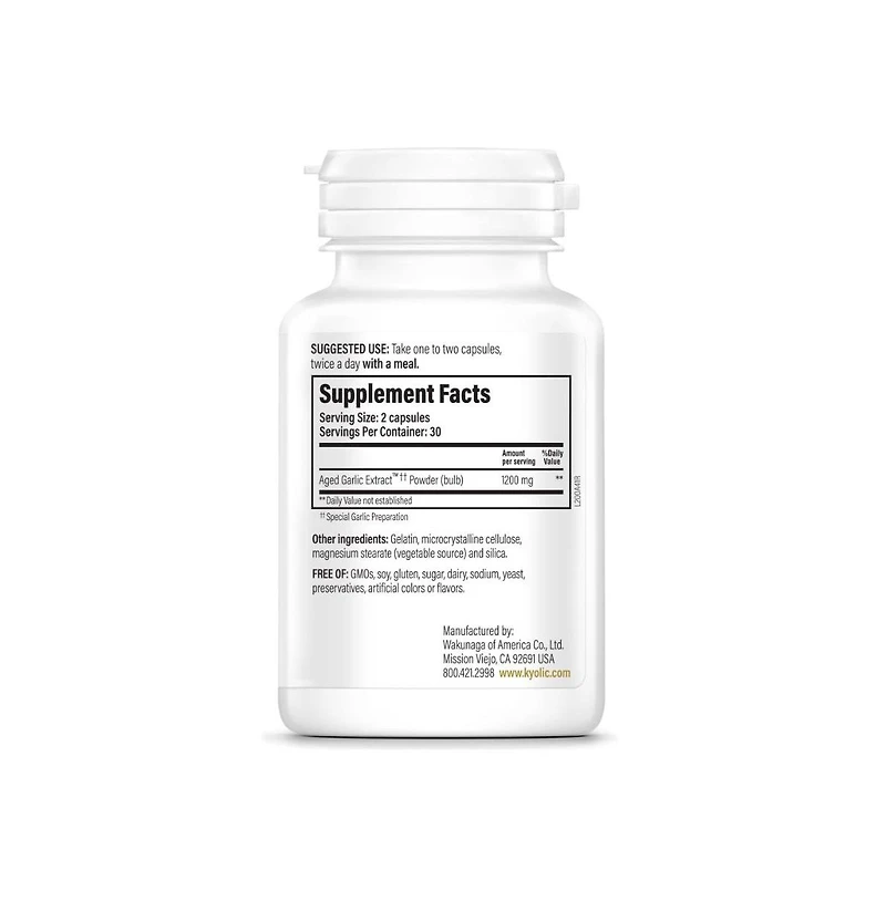 Kyolic Aged Garlic Extract Formula 200, Cardiovascular and Immune, Reserve, 60 Capsules