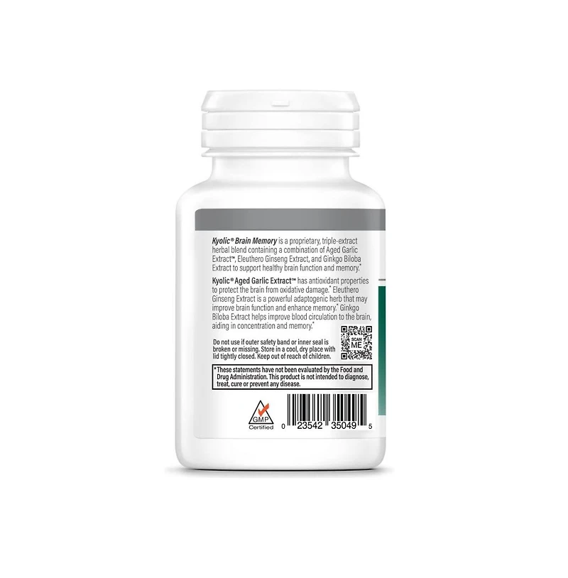 Kyolic Specialty Series Brain Memory, For Concentration and Recall, 90 Capsules