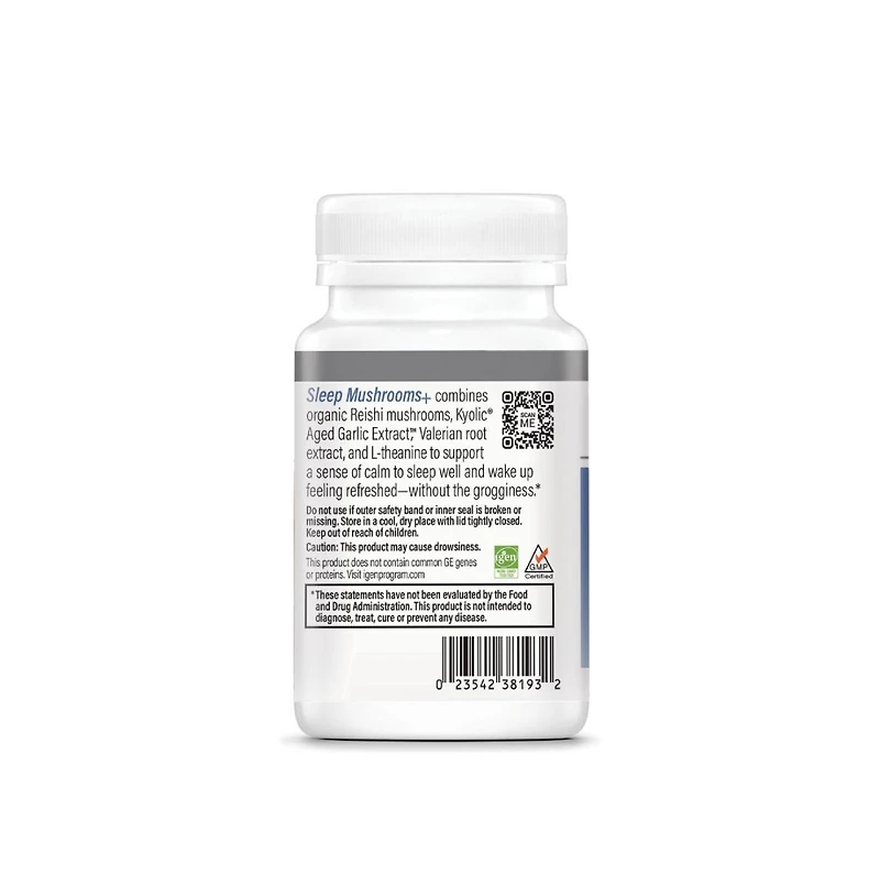 Kyolic Sleep Mushrooms Supplement | Reishi, L-Theanine, Valerian Root and Aged Garlic Extract for Sleep | 30 Capsules