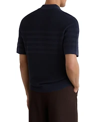 Reiss Men's Falklands Cotton-Blend Textured-Knit Half-Zip Polo Shirt