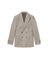 Reiss Men's Amore Linen Double-Breasted Tailored-Fit Suit Blazer