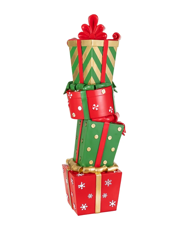Glitzhome 30.25" Christmas Stacked Gift Box Porch Decor