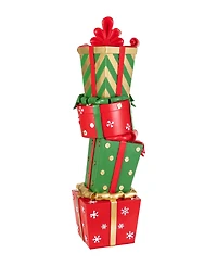 Glitzhome 30.25" Christmas Stacked Gift Box Porch Decor