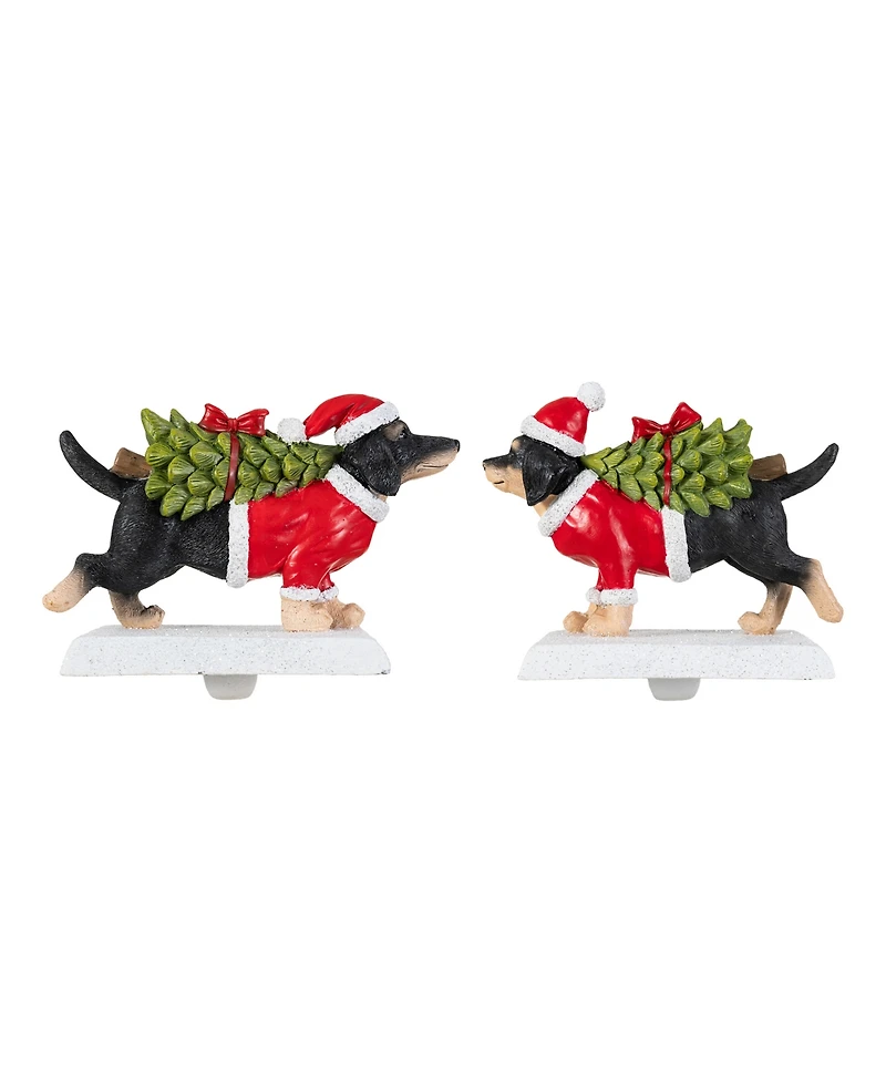 Glitzhome Dachshund Stocking Holders, Set of 2