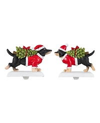 Glitzhome Dachshund Stocking Holders, Set of 2