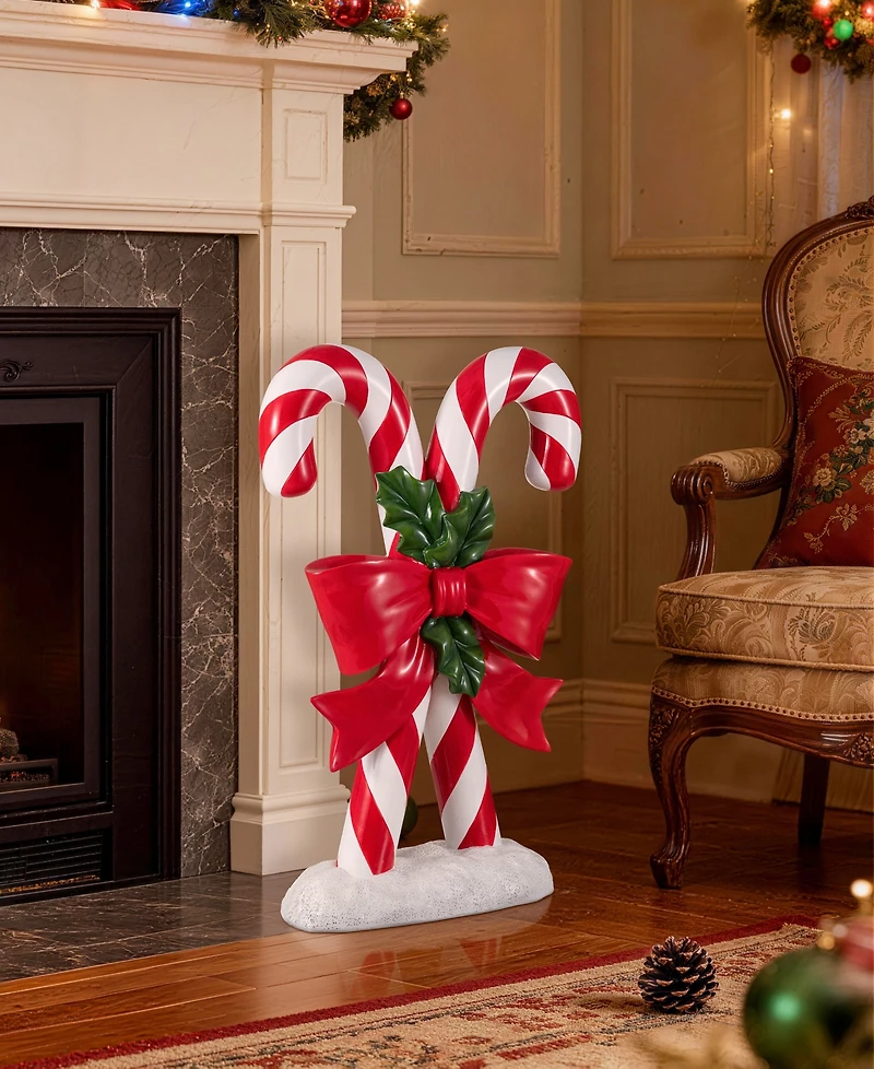 Glitzhome 24" Christmas Candy Cane Porch Decor