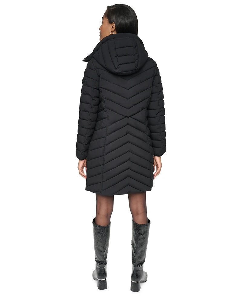 Dkny Women's Bibbed Packable Puffer Coat