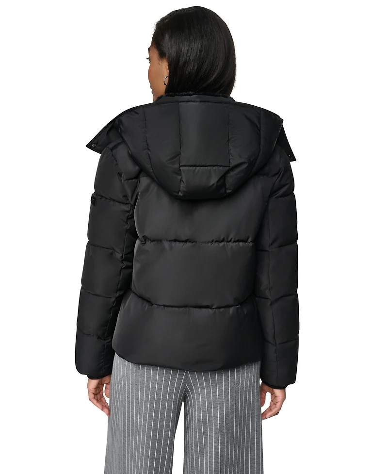 Dkny Women's Short Toggle Stand Collar Puffer Coat