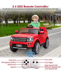 homfan Licensed Land Rover 12V Electric Ride-On Car for Kids Ages 3-8 - 3 Adjustable Speeds, Led Lights, Spring Suspension, Remote Control