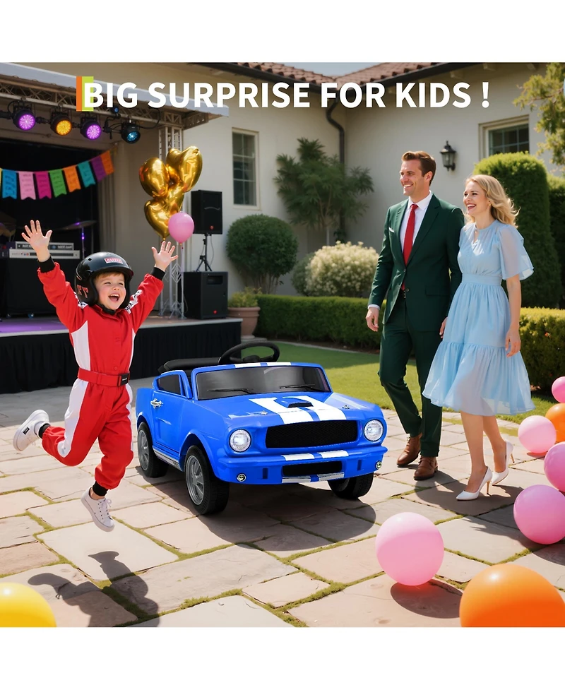 homfan 46.1 x 24.8 16.9 Inch Licensed Shelby Ride On Car for Kids 24V 2 Seater Electric Toy with Remote Outdoor Play