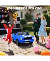 homfan 46.1 x 24.8 16.9 Inch Licensed Shelby Ride On Car for Kids 24V 2 Seater Electric Toy with Remote Outdoor Play