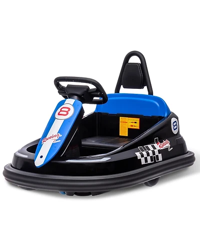homfan 29.9x19.3x10.2 Kids Electric Bumper Car 6V Ride On Toy, 3 mph Speed, Dual Drive Motors, 360degree(s) Spin, Soft Ring, Indoor Play