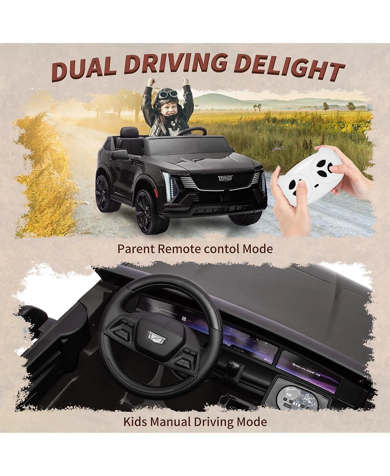 homfan 24V Licensed luxury 2-Seater Ride-On Car, Parent Remote Control, 4-Wheel Suspension, Smooth Start, Led Lights, wireless connection Music