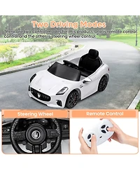 homfan 12V Licensed Maserati Ride On Car, Remote Control, Led Light, Spring Suspension, Double Doors
