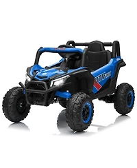 homfan 12V Ride On Utv Truck, 4WD/2WD Switchable, 4 Spring Suspension, Eva Tires, Safety Belt, Double Doors, Bluetooth, Music