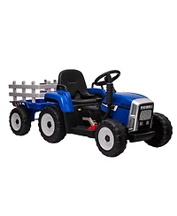 homfan 12V Kids Electric Ride-On Tractor with Trailer