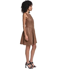 Karl Lagerfeld Paris Women's Faux Suede Fit And Flare Midi Dress