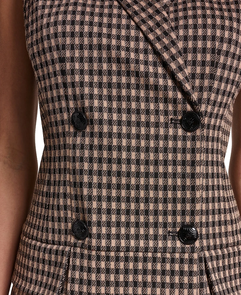 Karl Lagerfeld Paris Women's Collared Pleated Short Dress