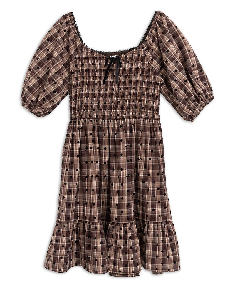 Speechless Girls' 7-16 Smocked Bodice Short-Sleeve Dress
