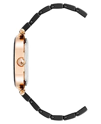 Anne Klein Women's Quartz Black Round Dial Black Ceramic Bracelet Watch 33mm x 38.5mm