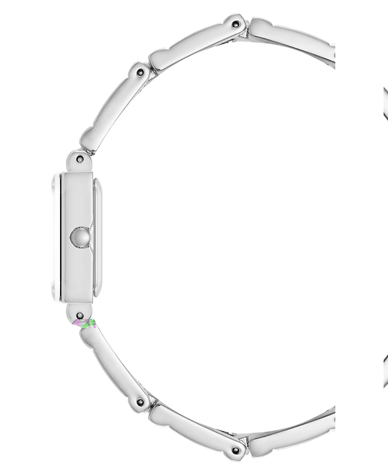 Anne Klein Women's Quartz Rectangle Silver-Tone Alloy Metal Bracelet Watch 28mm x 16.3mm