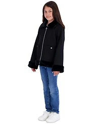 Michael Kors Girls' 5-16 Midweight Long-Sleeve Faux Wool Jacket