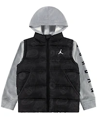 Jordan Little and Toddler Boys Layered-Look Hooded Jacket