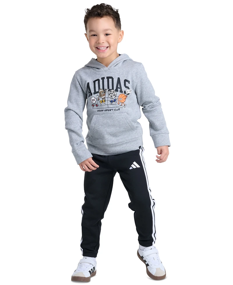 adidas Boys' 2T-7 Long-Sleeve Hoodie and Pants, 2-Piece Set