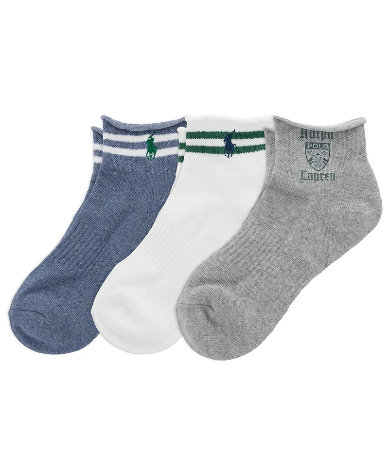 Polo Ralph Lauren Women's Crest Logo Crew Socks, 3-Pack