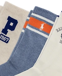 Polo Ralph Lauren Women's Crest Logo Smooth Toe Seam Crew Socks, 3-Pack