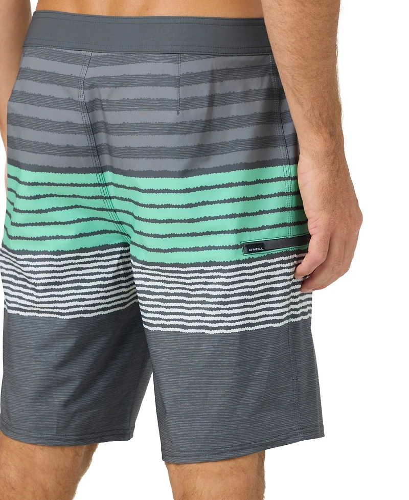 O'Neill Men's Hyperfreak Heat Striped Swim Boardshorts