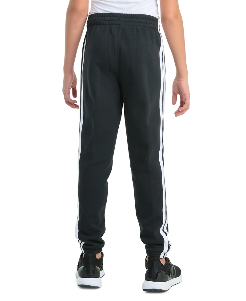 adidas Boys' 8-20 Essential 3-Stripe Fleece Cuffed Jogger Pants
