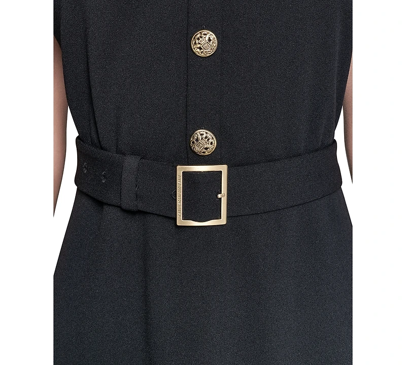 Karl Lagerfeld Paris Women's Belted A-Line Midi Shirt Dress