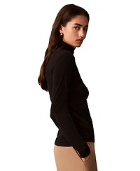 Calvin Klein Women's Long-Sleeve Crepe Jersey Top