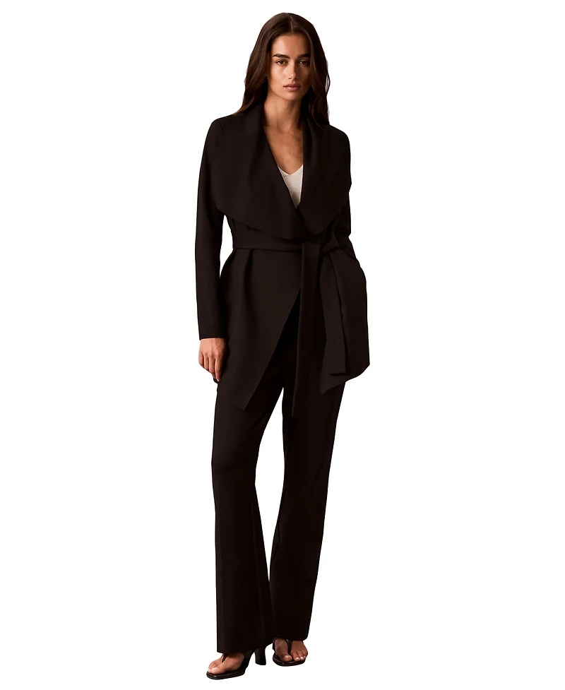 Calvin Klein Women's Collared Neck Belted Jacket