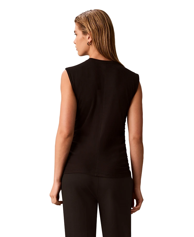 Calvin Klein Women's Side Ruched Sleeveless T-Shirt