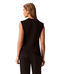Calvin Klein Women's Side Ruched Sleeveless T-Shirt