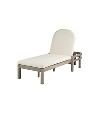 Asagikoiai 5-Position Outdoor Chaise Lounge Set of 2, Acacia Wood Recliners with Cushions