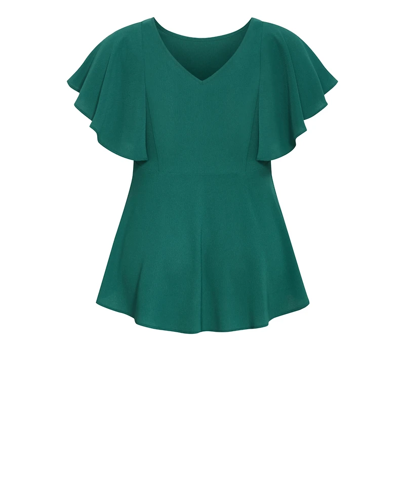 City Chic Women's Romantic Mood Peplum Top