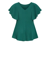 City Chic Women's Romantic Mood Peplum Top