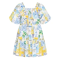 City Chic Women's Plus Print Puff Sleeve Mini Dress