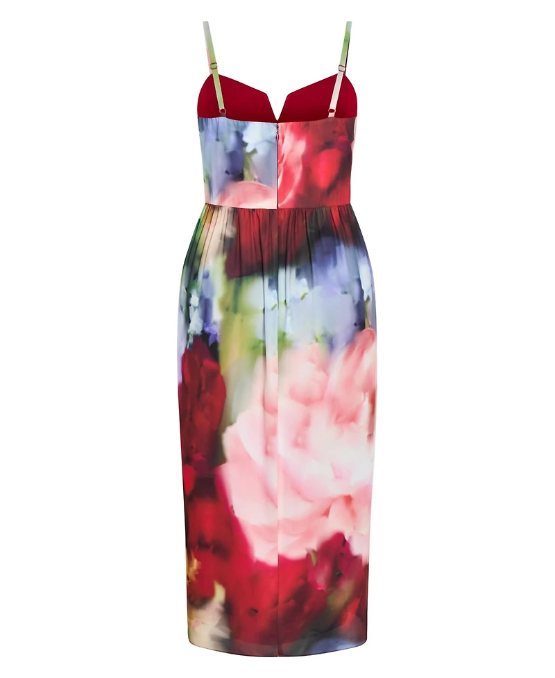 City Chic Women's Sassy Floral Print Tulip Midi Dress