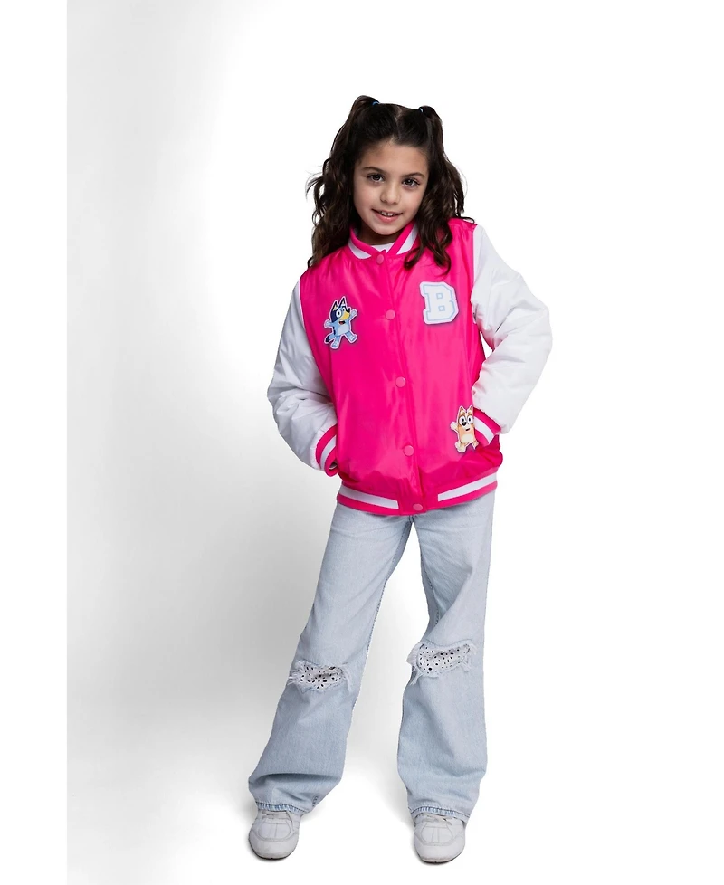 Bluey Toddler Girls Varsity Bomber Jacket