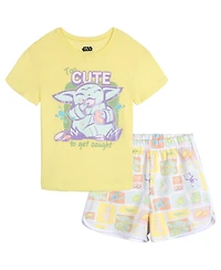 The Mandalorian Grogu Girls' 5-16 2-Piece T-Shirt and Shorts Set
